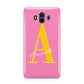 Personalised Pink Yellow Initial Huawei Mate 10 Protective Phone Case