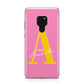 Personalised Pink Yellow Initial Huawei Mate 20 Phone Case