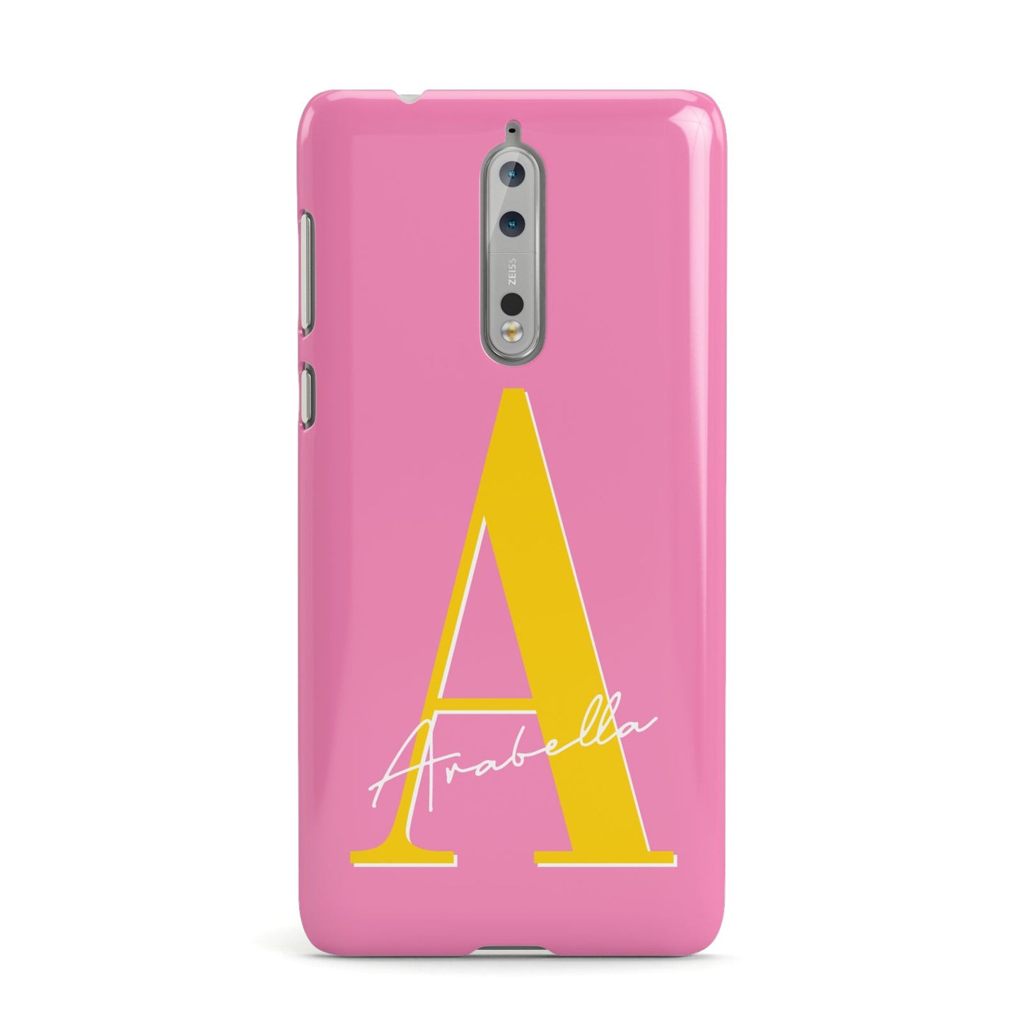 Personalised Pink Yellow Initial Nokia Case