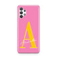 Personalised Pink Yellow Initial Samsung A32 5G Case