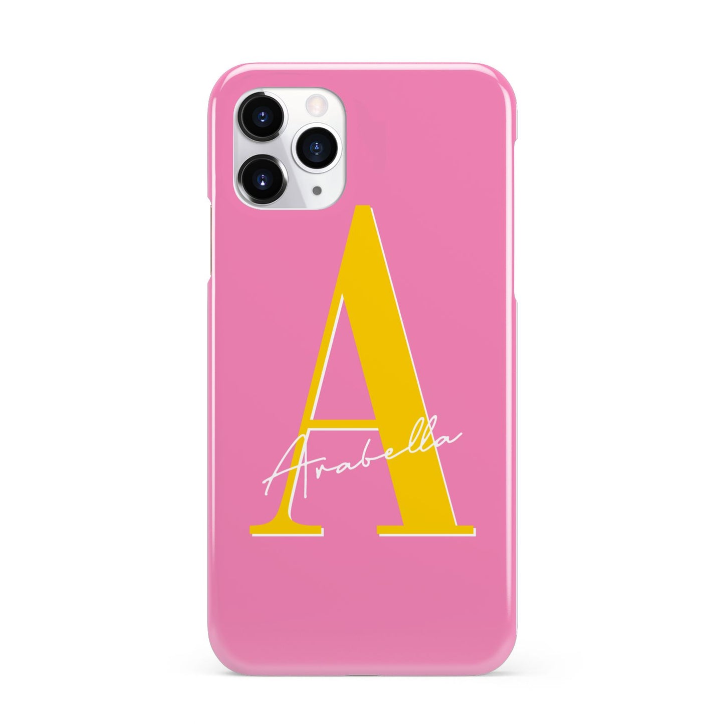Personalised Pink Yellow Initial iPhone 11 Pro 3D Snap Case