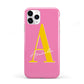 Personalised Pink Yellow Initial iPhone 11 Pro 3D Tough Case