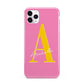Personalised Pink Yellow Initial iPhone 11 Pro Max 3D Tough Case