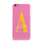 Personalised Pink Yellow Initial iPhone 6 Plus 3D Snap Case on Gold Phone