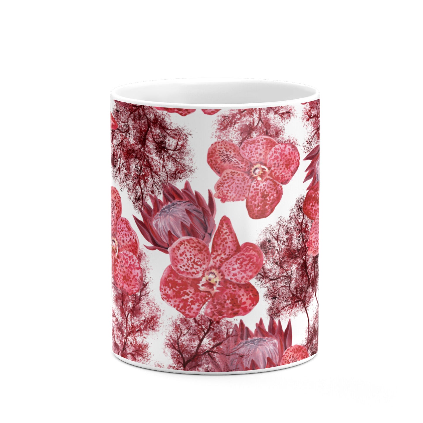 Personalised Pink and Red Floral 10oz Mug Alternative Image 7