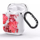 Personalised Pink and Red Floral AirPods Clear Case Side Image