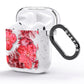 Personalised Pink and Red Floral AirPods Glitter Case Side Image