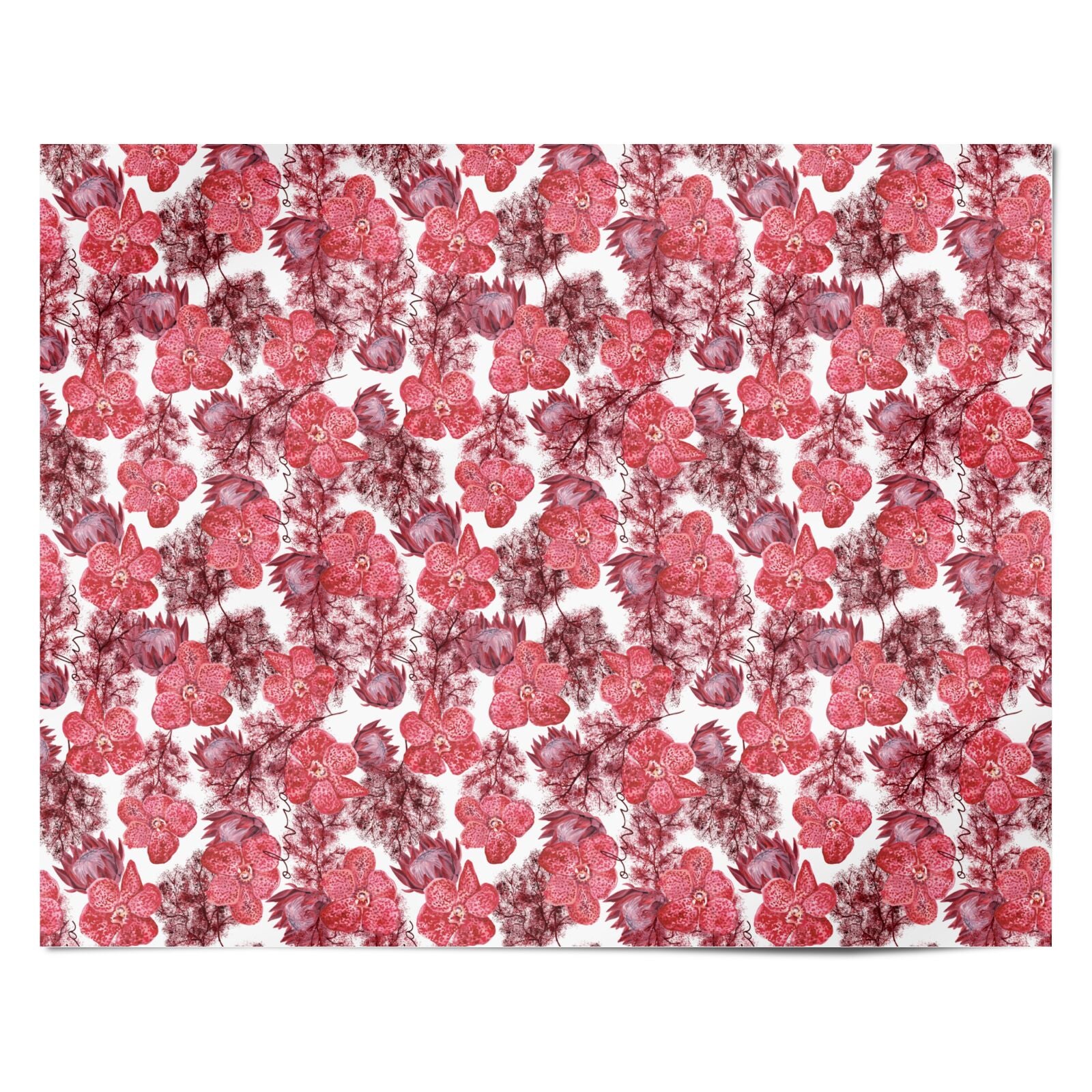 Personalised Pink and Red Floral Personalised Wrapping Paper Alternative