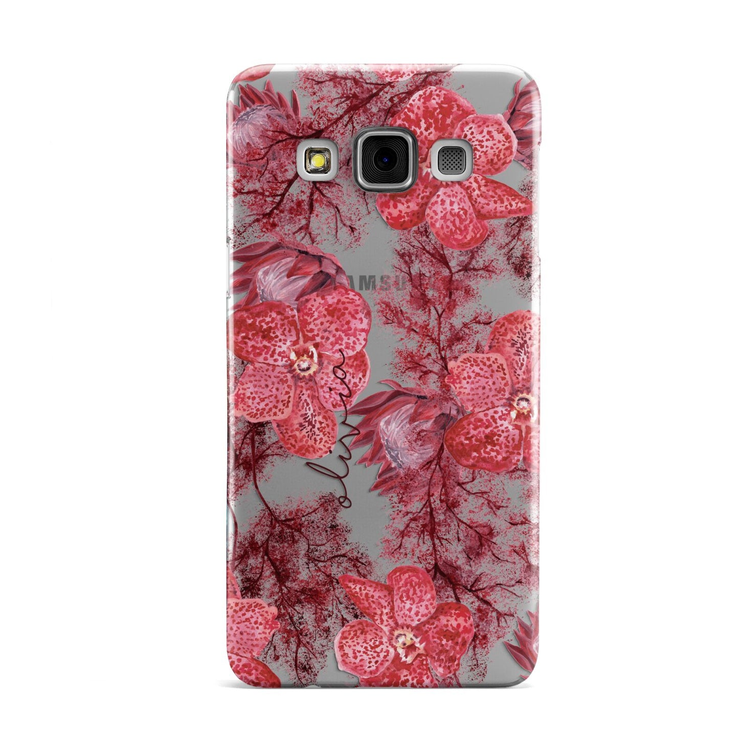 Personalised Pink and Red Floral Samsung Galaxy A3 Case