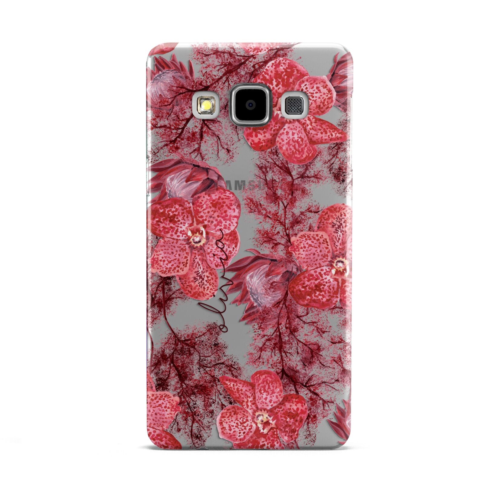 Personalised Pink and Red Floral Samsung Galaxy A5 Case