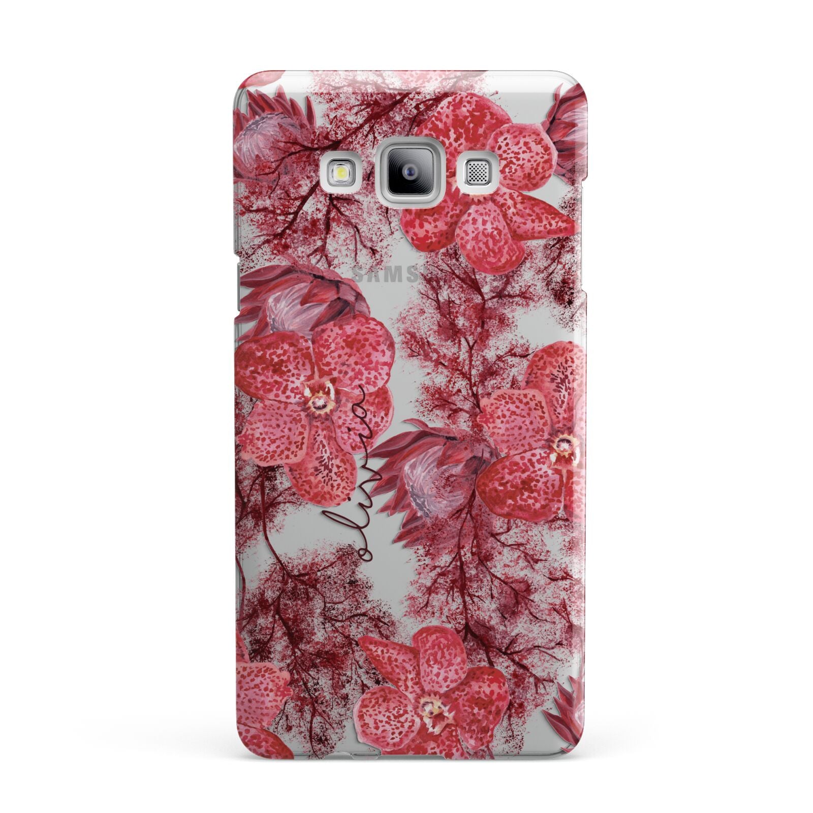 Personalised Pink and Red Floral Samsung Galaxy A7 2015 Case