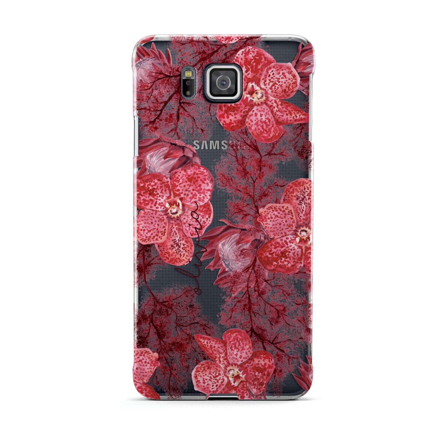 Personalised Pink and Red Floral Samsung Galaxy Alpha Case