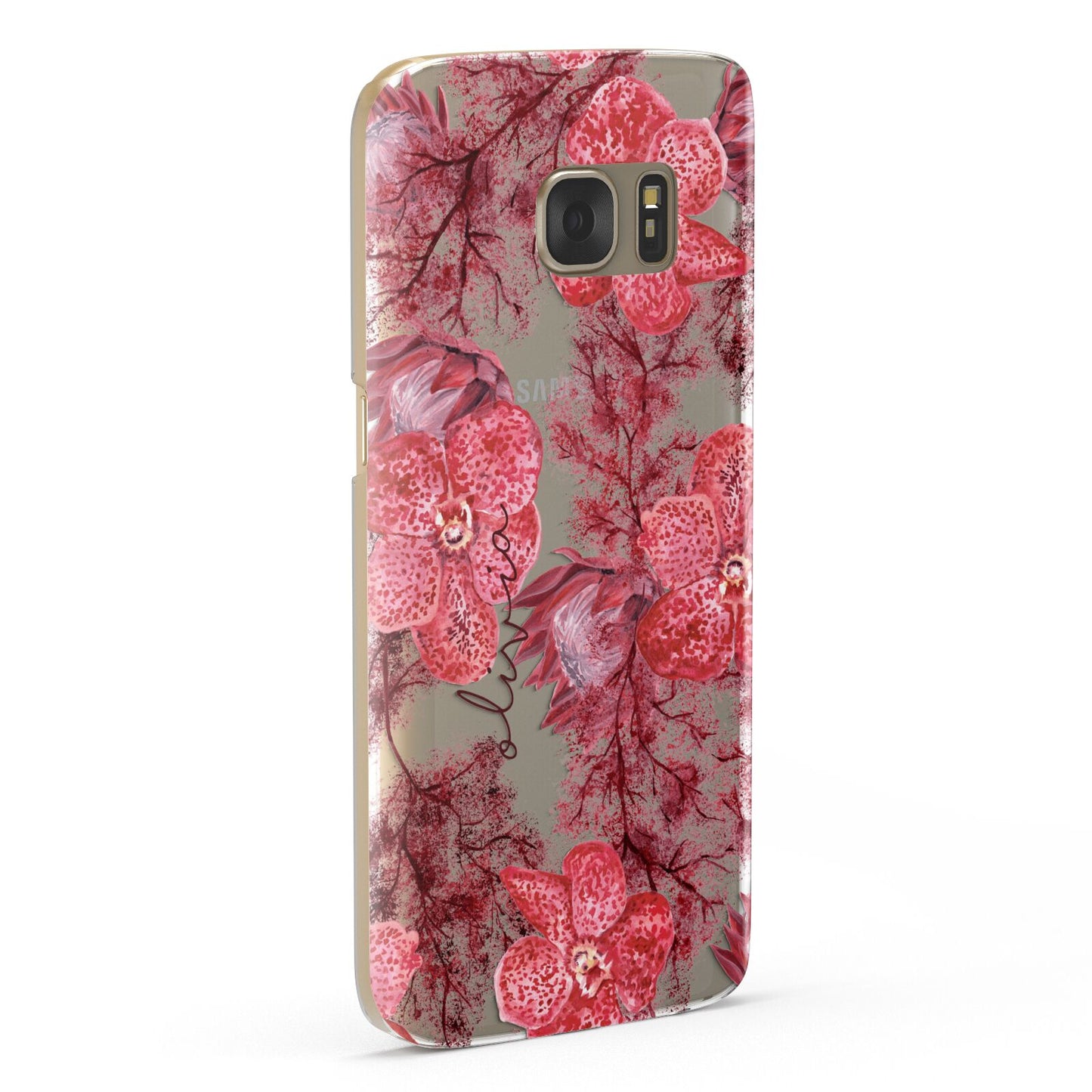 Personalised Pink and Red Floral Samsung Galaxy Case Fourty Five Degrees