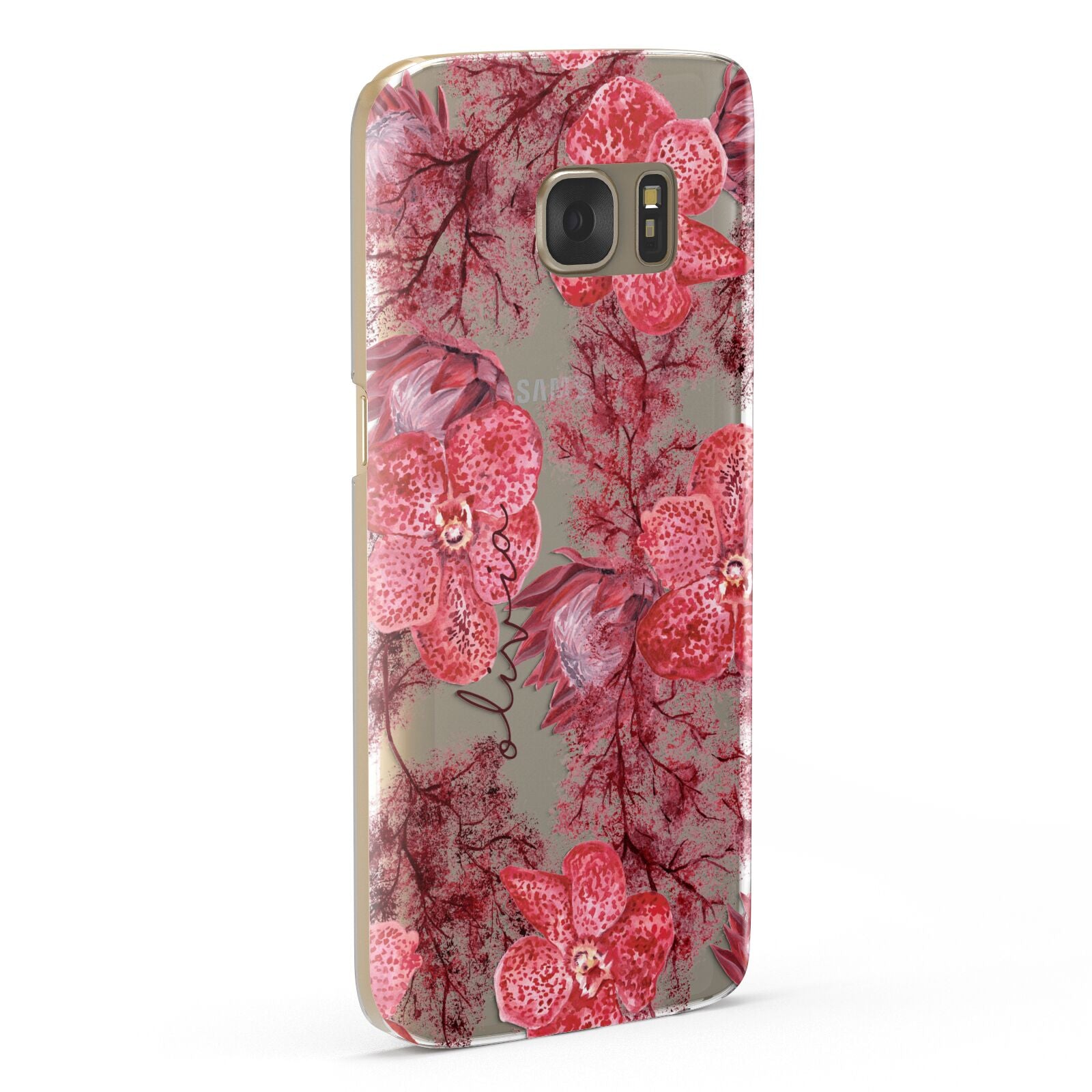 Personalised Pink and Red Floral Samsung Galaxy Case Fourty Five Degrees