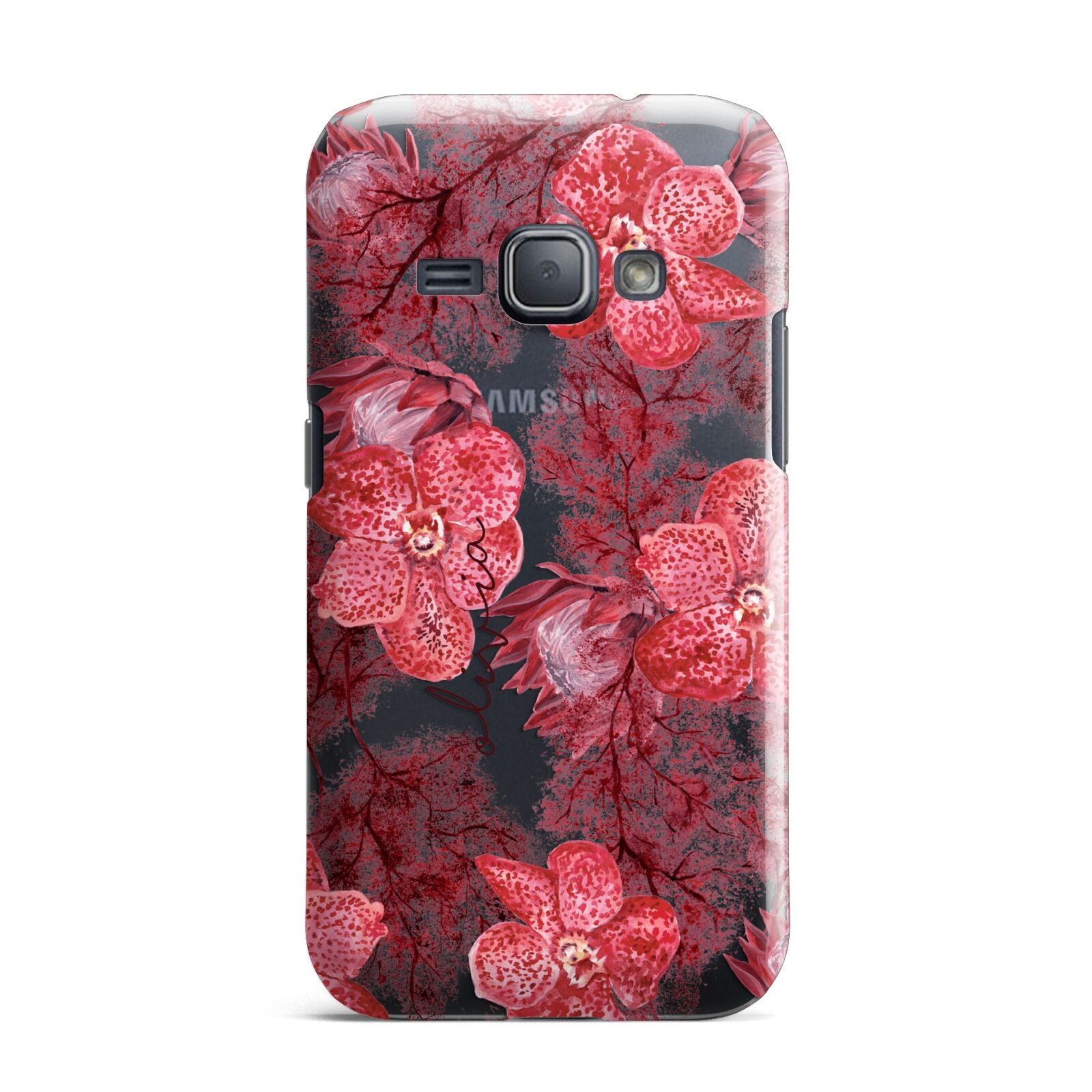 Personalised Pink and Red Floral Samsung Galaxy J1 2016 Case