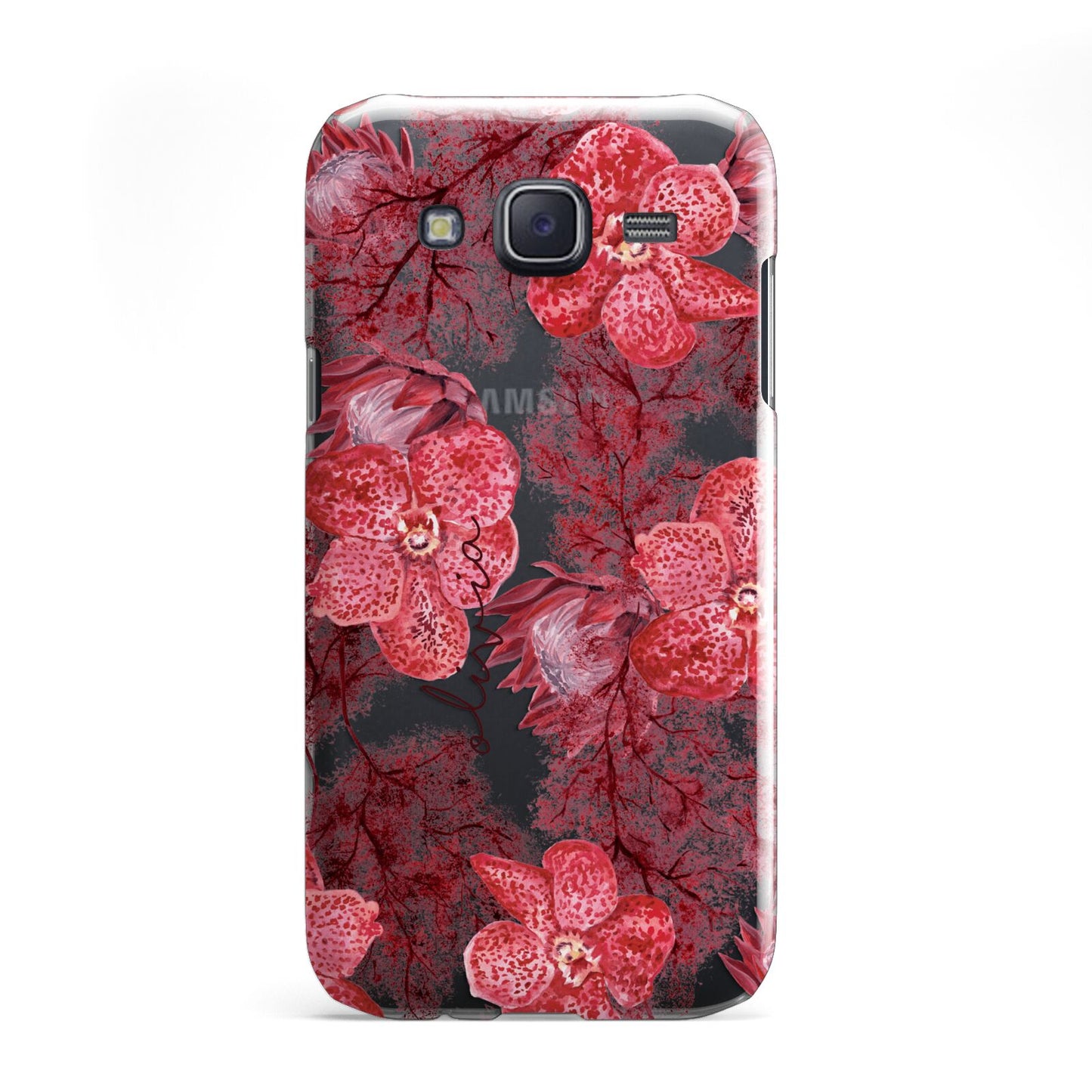 Personalised Pink and Red Floral Samsung Galaxy J5 Case
