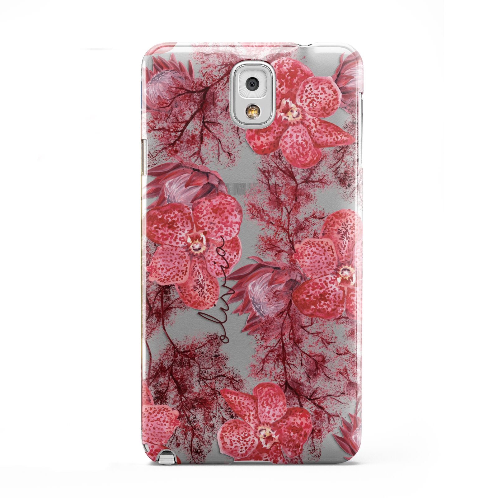 Personalised Pink and Red Floral Samsung Galaxy Note 3 Case