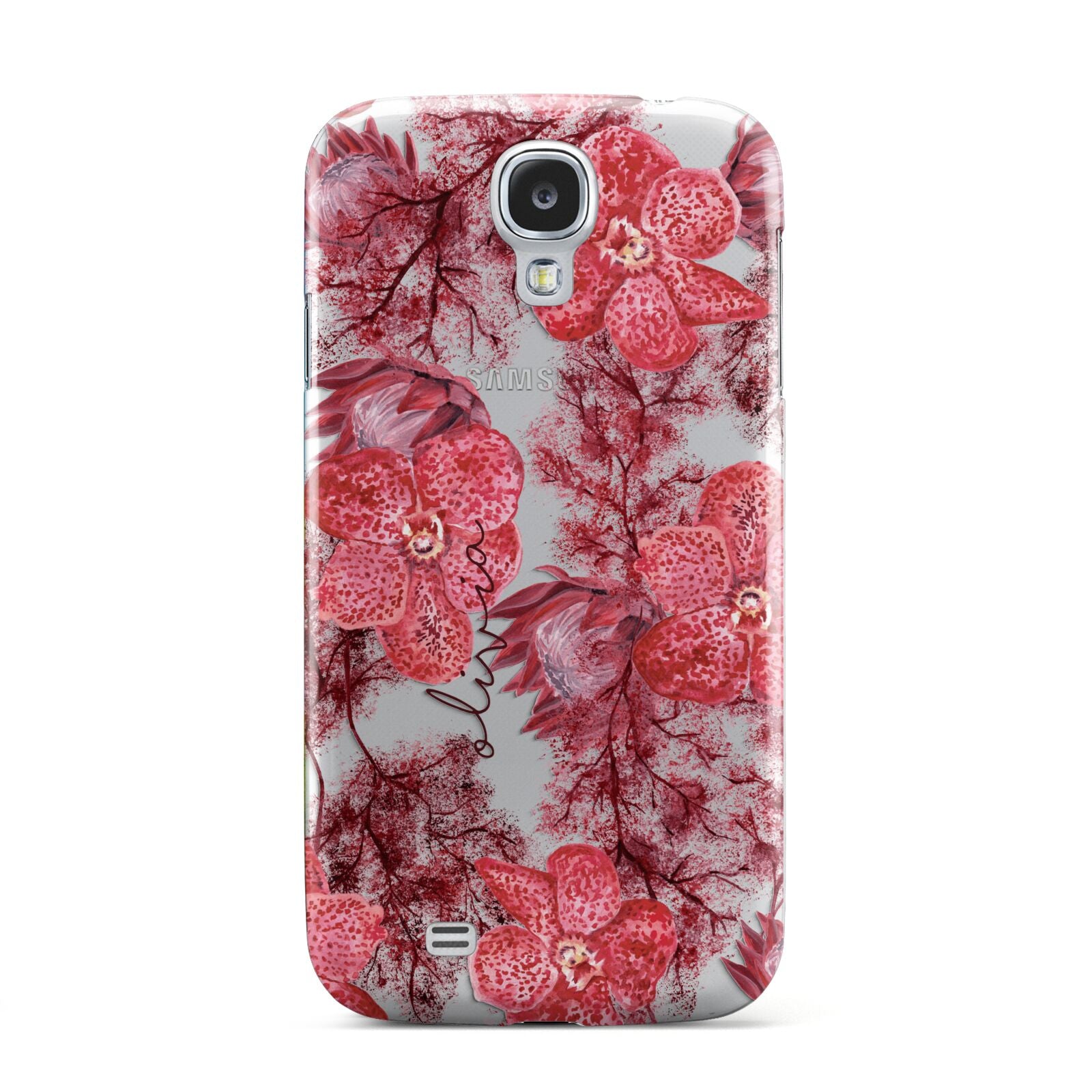 Personalised Pink and Red Floral Samsung Galaxy S4 Case