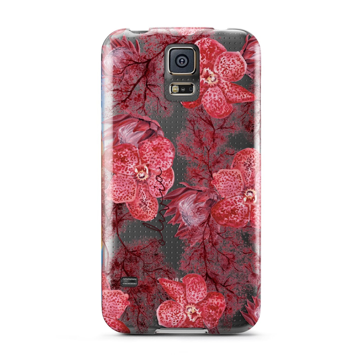 Personalised Pink and Red Floral Samsung Galaxy S5 Case
