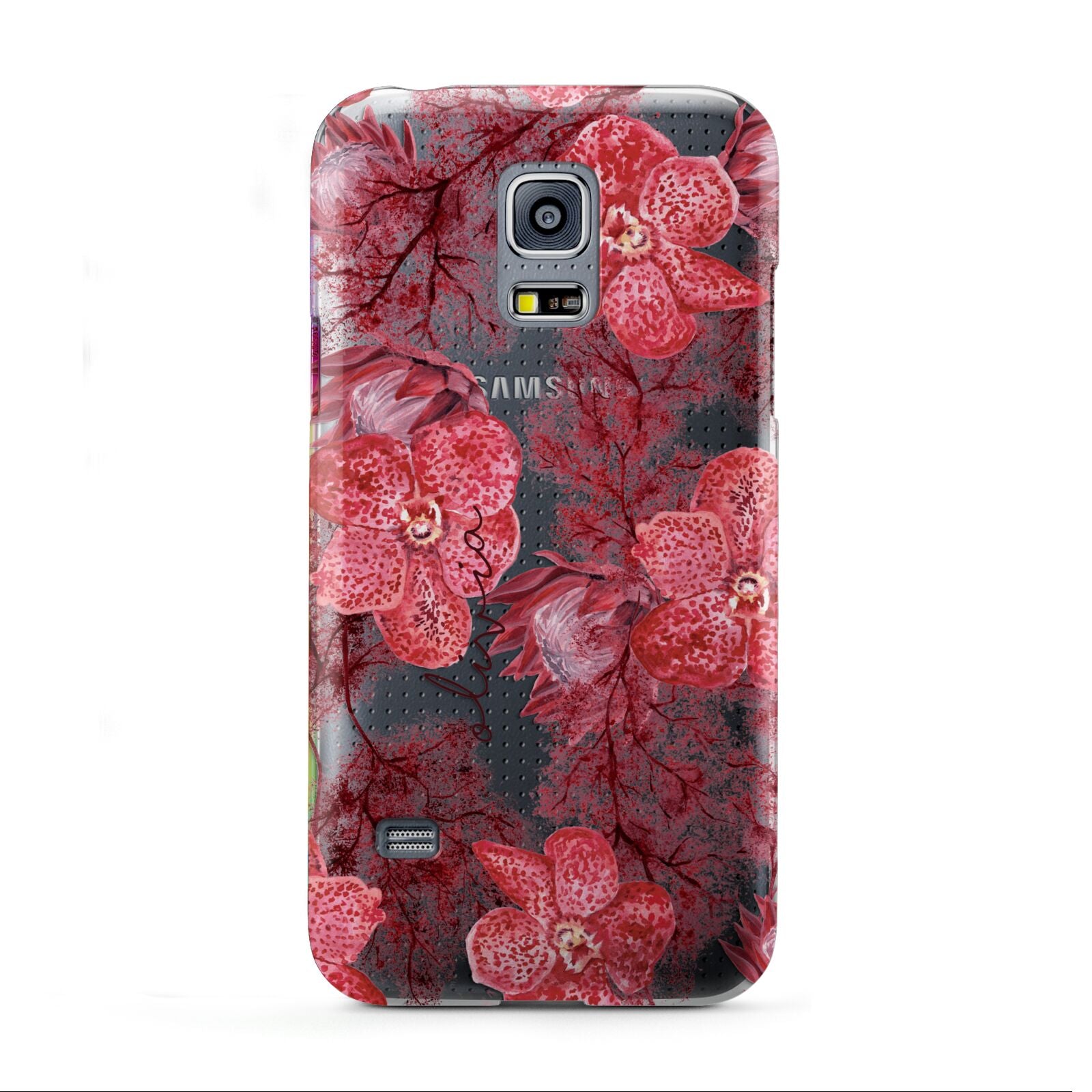 Personalised Pink and Red Floral Samsung Galaxy S5 Mini Case