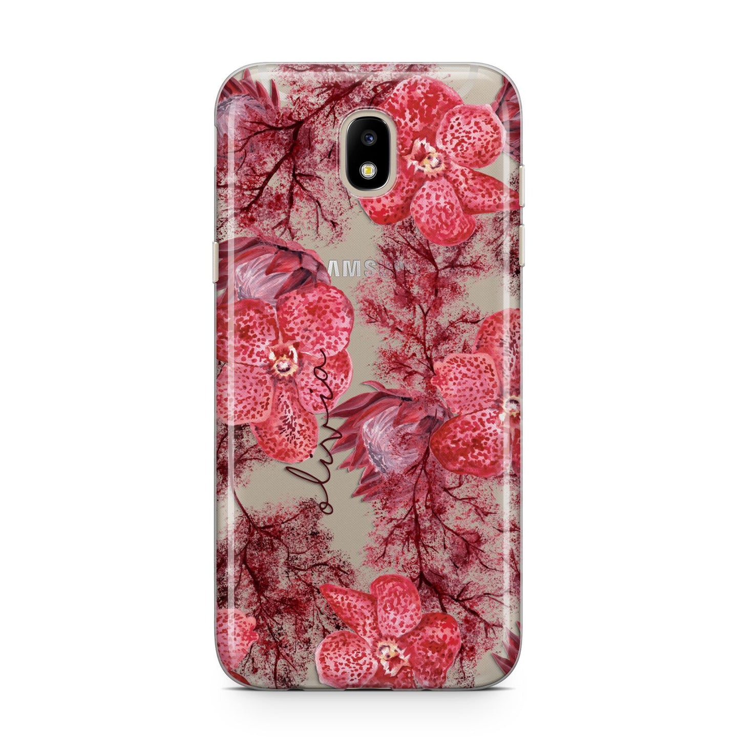 Personalised Pink and Red Floral Samsung J5 2017 Case