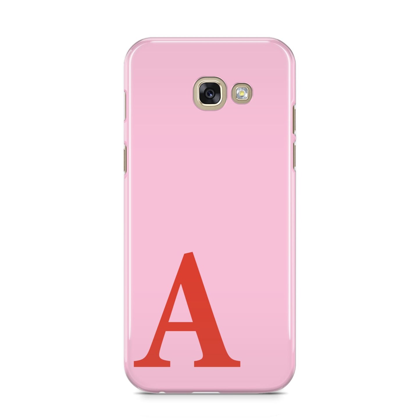 Personalised Pink and Red Samsung Galaxy A5 2017 Case on gold phone