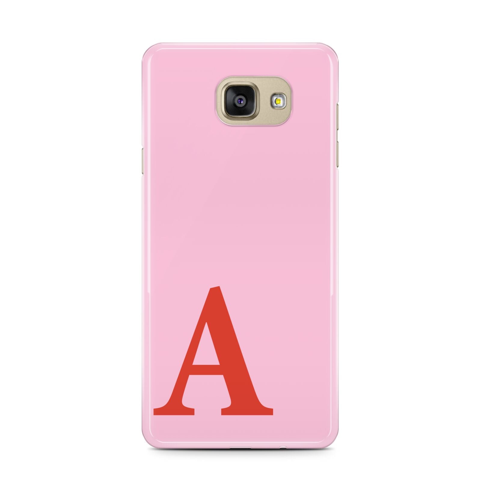 Personalised Pink and Red Samsung Galaxy A7 2016 Case on gold phone