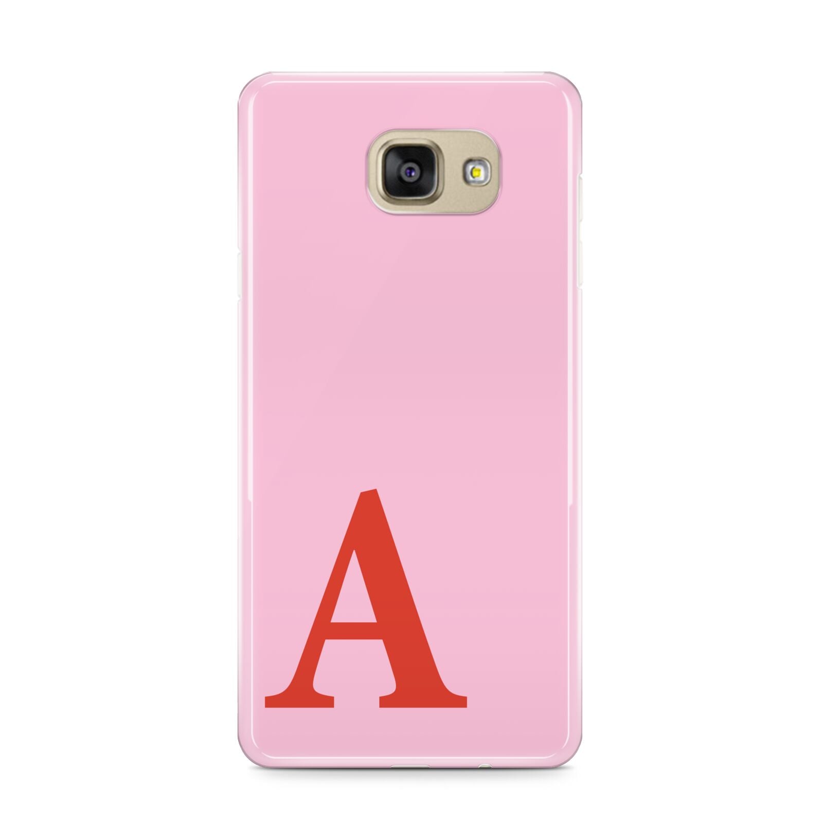 Personalised Pink and Red Samsung Galaxy A9 2016 Case on gold phone