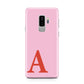 Personalised Pink and Red Samsung Galaxy S9 Plus Case on Silver phone
