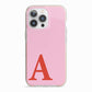 Personalised Pink and Red iPhone 13 Pro TPU Impact Case with Pink Edges