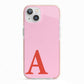 Personalised Pink and Red iPhone 13 TPU Impact Case with Pink Edges
