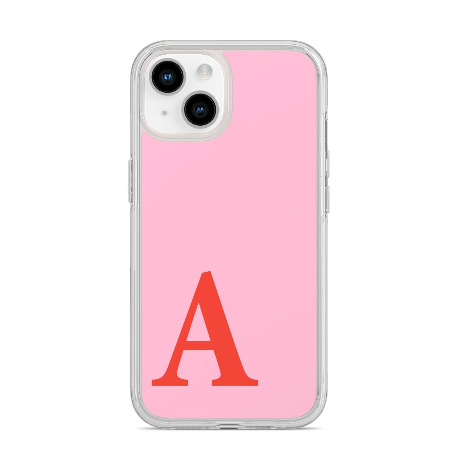 Personalised Pink and Red iPhone 14 Clear Tough Case Starlight