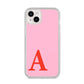 Personalised Pink and Red iPhone 14 Plus Clear Tough Case Starlight