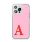 Personalised Pink and Red iPhone 14 Pro Max Glitter Tough Case Silver