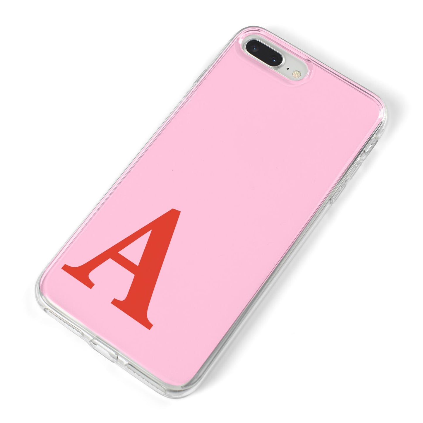 Personalised Pink and Red iPhone 8 Plus Bumper Case on Silver iPhone Alternative Image