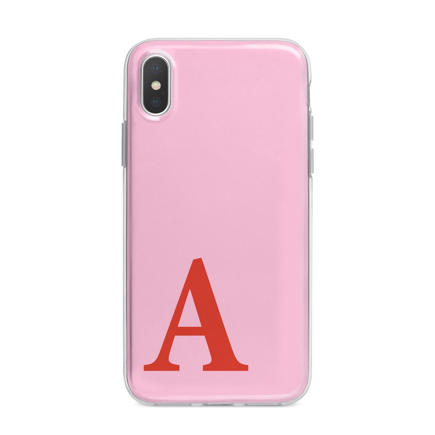 Personalised Pink and Red iPhone X Bumper Case on Silver iPhone Alternative Image 1
