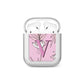 Personalised Pink and White Floral Monogram AirPods Case