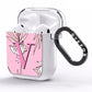 Personalised Pink and White Floral Monogram AirPods Clear Case Side Image