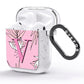 Personalised Pink and White Floral Monogram AirPods Glitter Case Side Image
