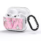 Personalised Pink and White Floral Monogram AirPods Pro Glitter Case Side Image