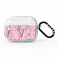 Personalised Pink and White Floral Monogram AirPods Pro Glitter Case