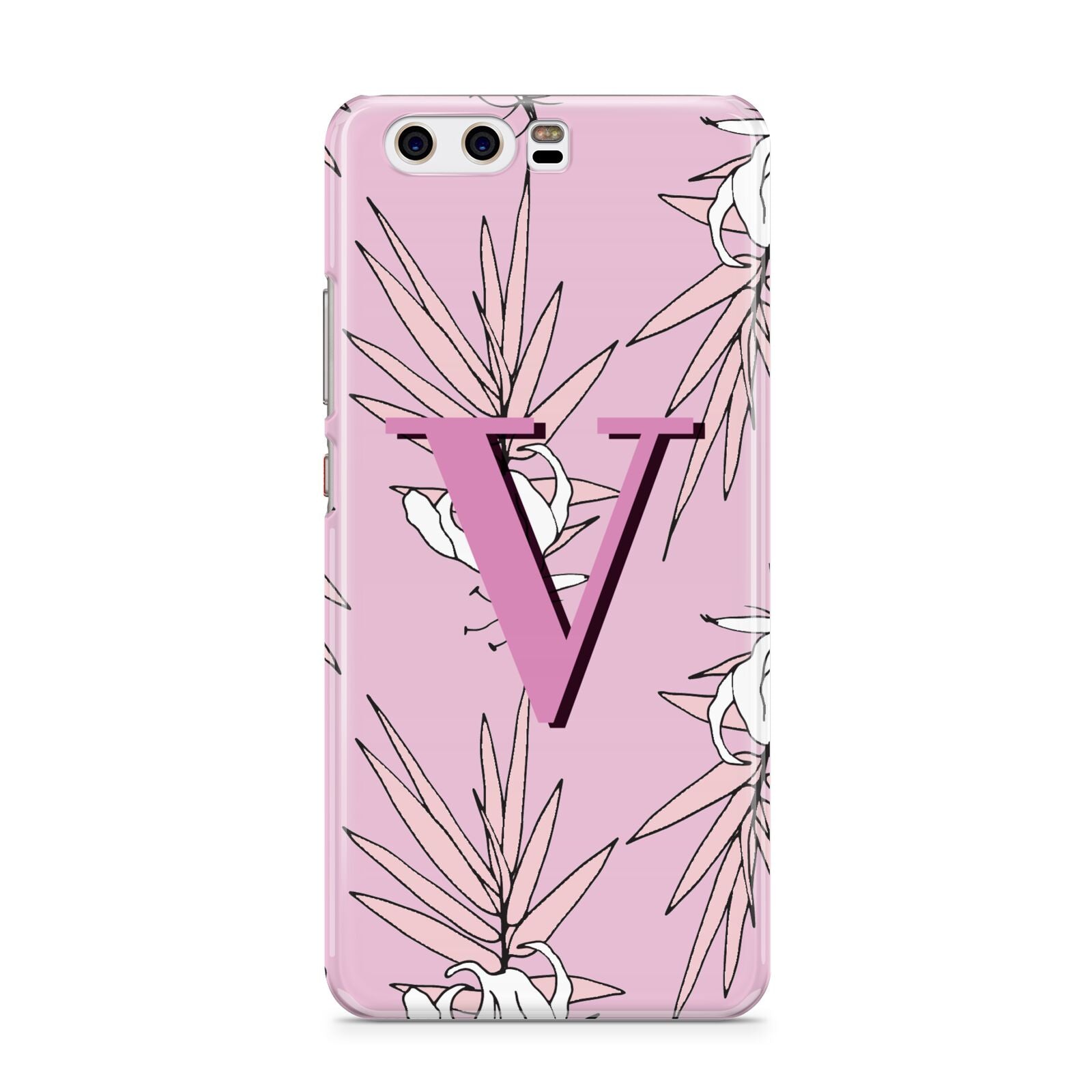 Huawei Monogram Personalised Pink and White Floral Monogram Huawei Case – Dyefor