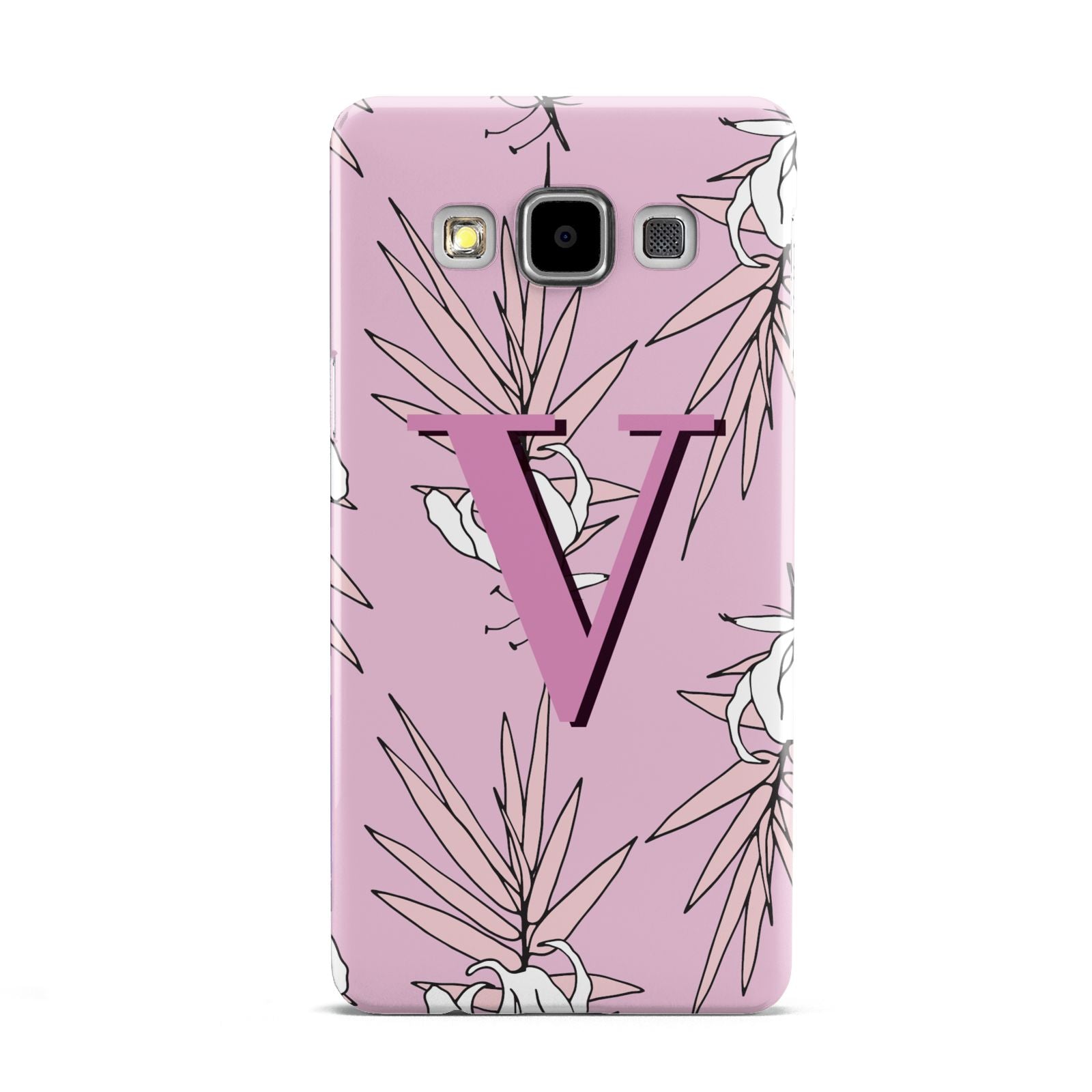 Personalised Pink and White Floral Monogram Samsung Galaxy A5 Case