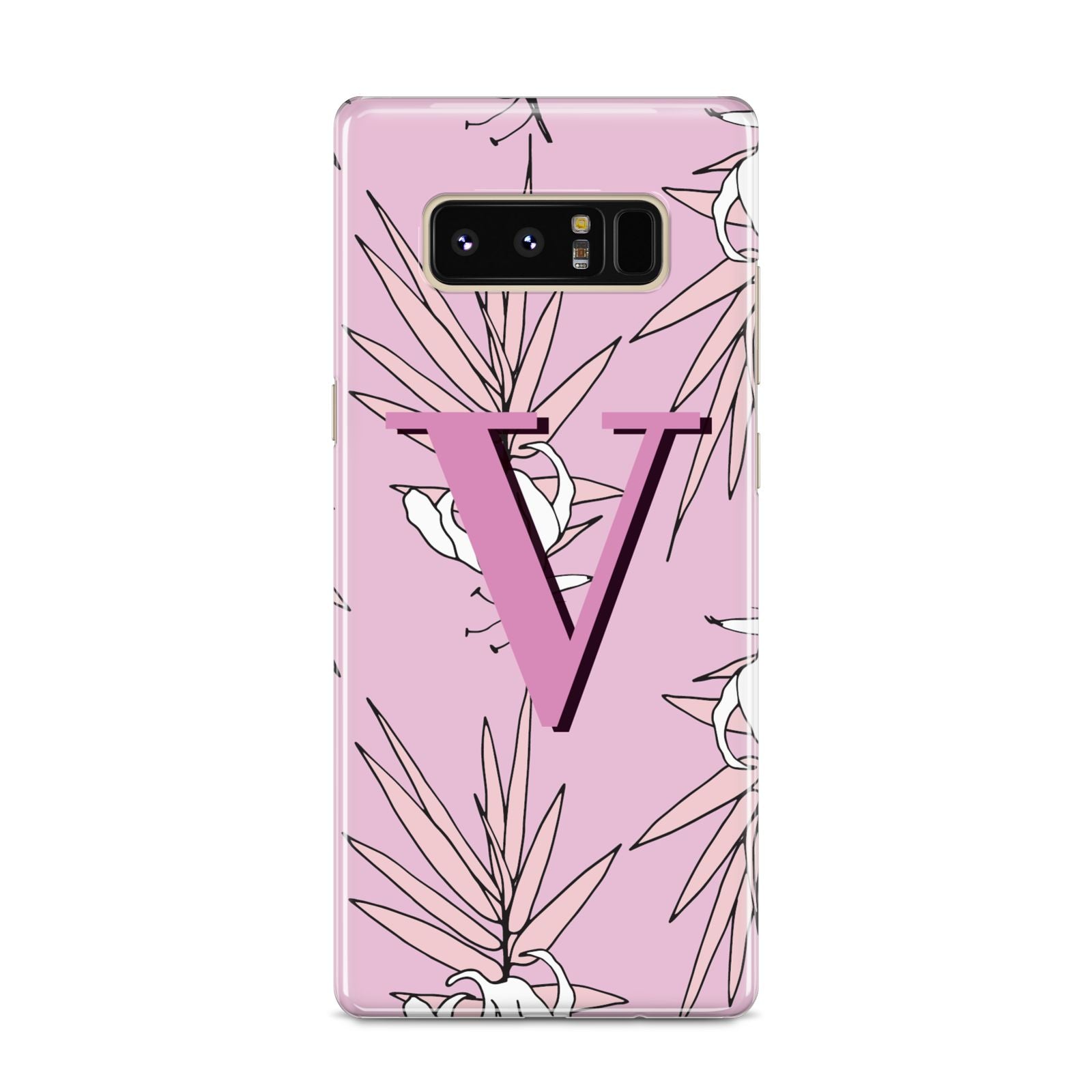 Personalised Pink and White Floral Monogram Samsung Galaxy S8 Case