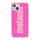 Personalised Pink iPhone 13 Clear Bumper Case