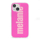 Personalised Pink iPhone 13 Mini Clear Bumper Case