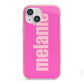 Personalised Pink iPhone 13 Mini TPU Impact Case with Pink Edges