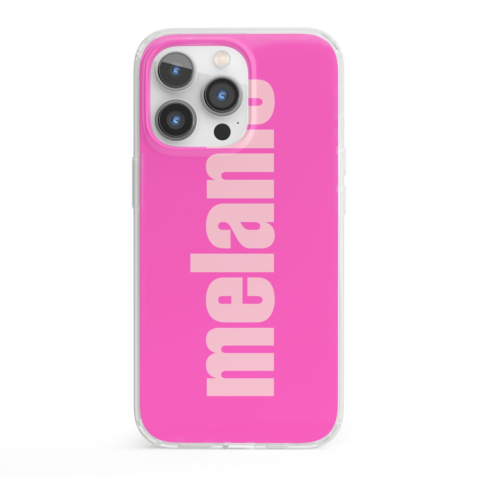 Personalised Pink iPhone 13 Pro Clear Bumper Case
