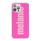 Personalised Pink iPhone 13 Pro Max Clear Bumper Case