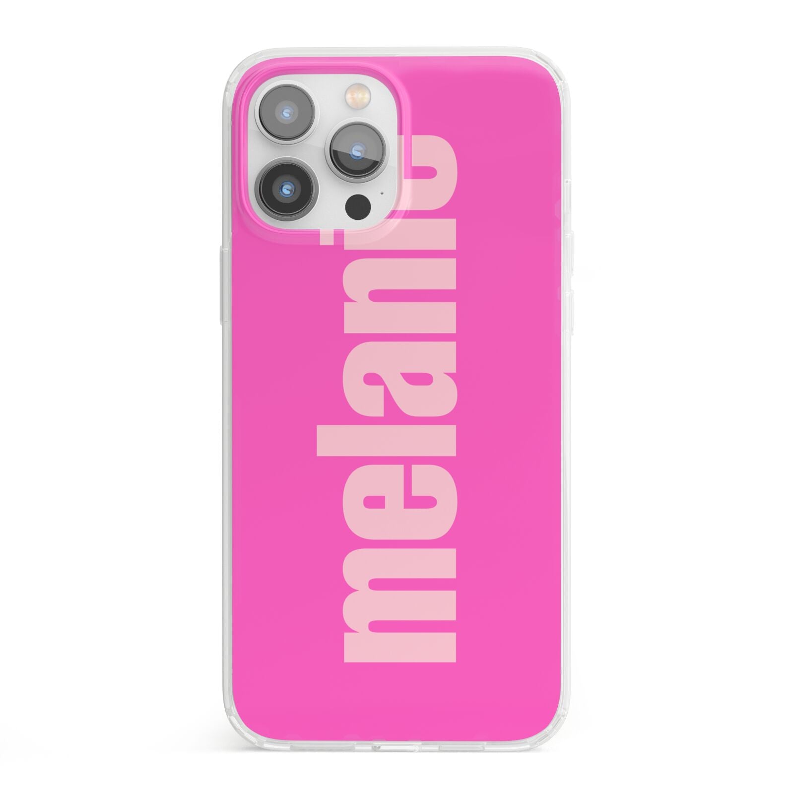 Personalised Pink iPhone 13 Pro Max Clear Bumper Case